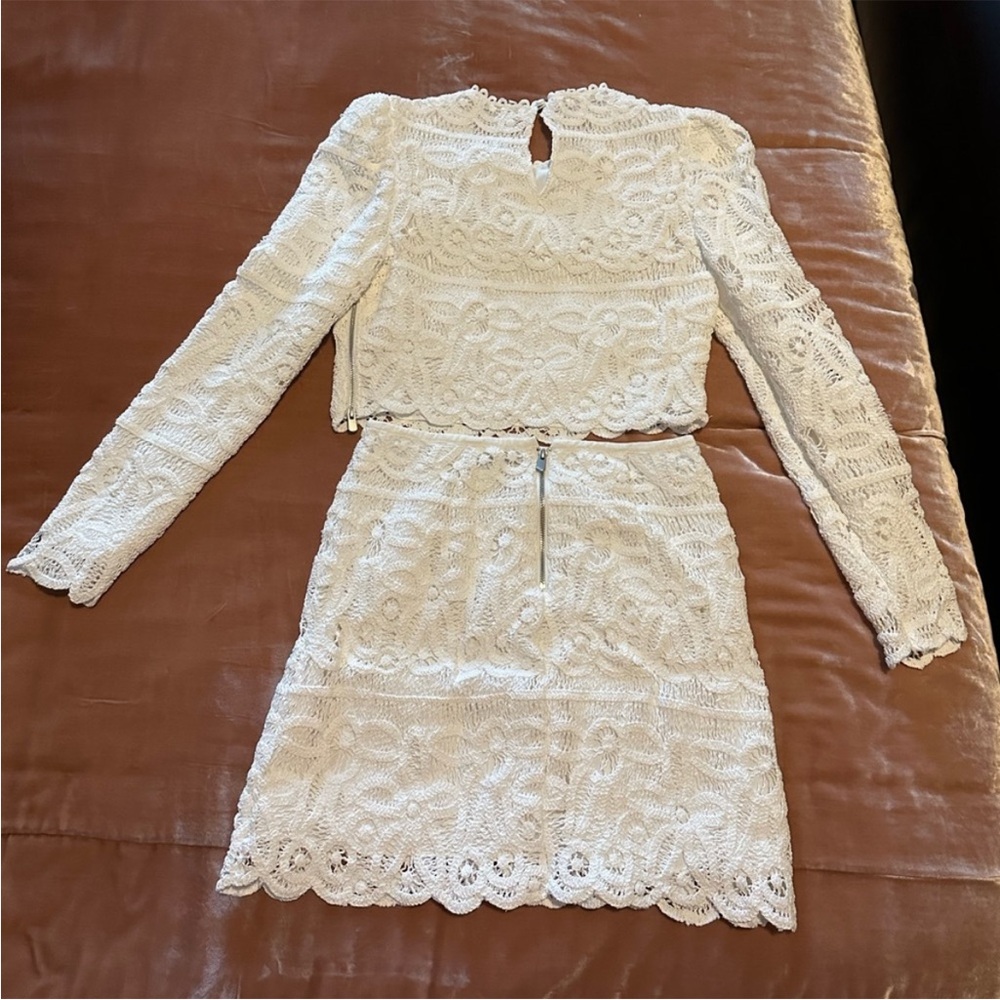 Saylor Bernie Cropped Crochet Lace Top & Mini Skirt - Picture 4 of 5
